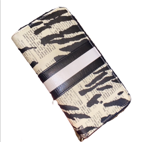 Y2K L.A.M.B. Zebra Black and White LEATHER Stripe Long Wallet LARGE - Picture 3 of 16